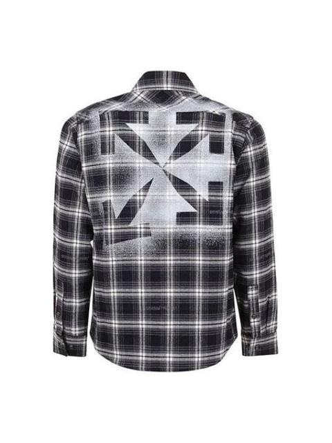 Off-White Off-White Arrow Printing Plaid Long Sleeves Shirt Black OMGA133E20FAB0011010