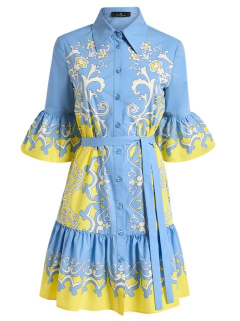 Etro Ornamental Print Belted Mini Dress