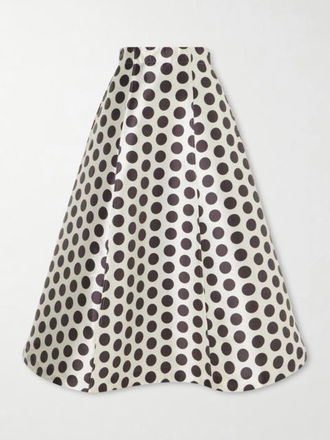 DESTREE India Paneled Polka-dot Satin Midi Skirt