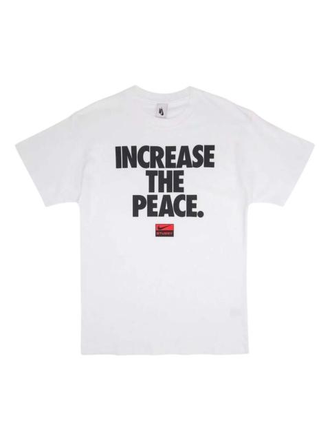 Nike Nike x Stussy 증가 평화 티셔츠 크로스 오버 인쇄 짧은 소매 화이트 CU9252-100