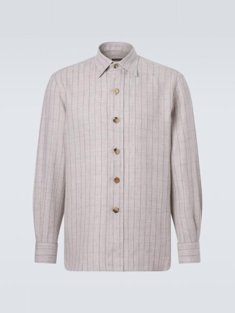 RUBINACCI Striped linen and wool shirt