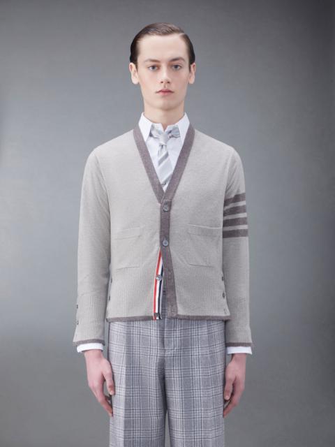 Thom Browne Cashmere Tipping 4-Bar V-Neck Cardigan