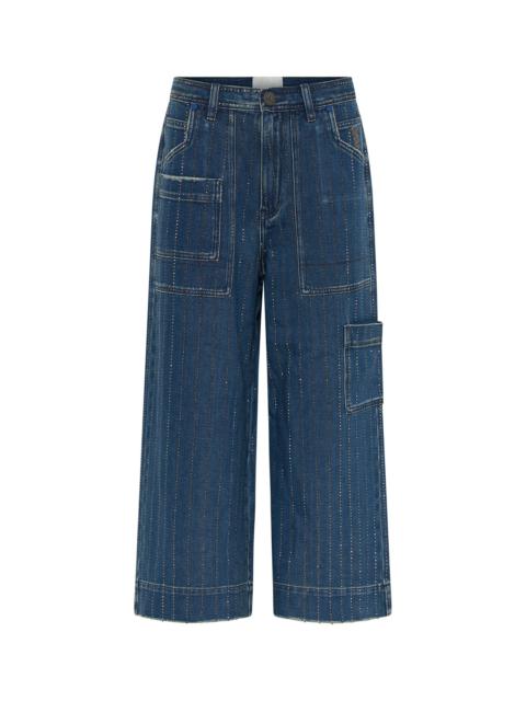 ONE TEASPOON Bad Boys High Waist Wide Leg Denim Jeans - Glitter Highway