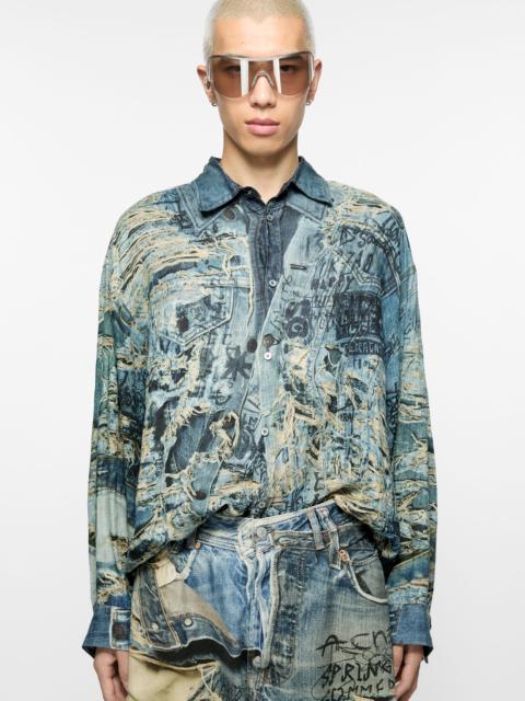 Acne Studios Printed button-up shirt - Denim Blue