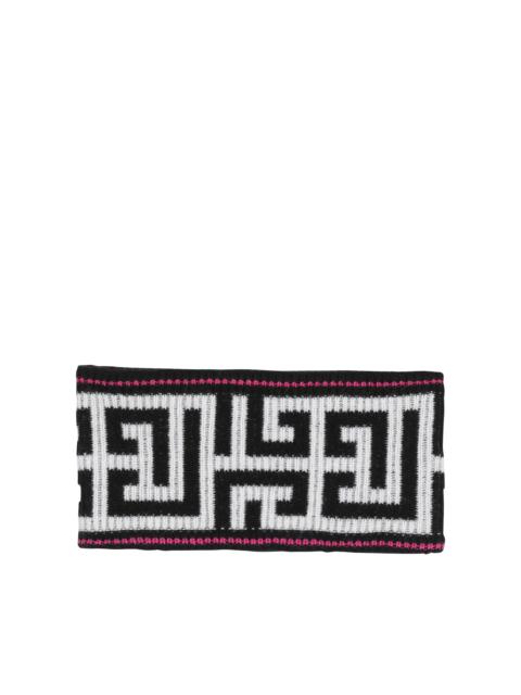 Balmain Wool headband with large Balmain monogram