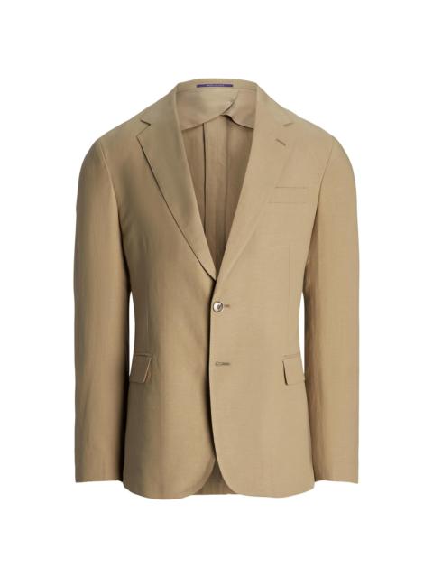 Ralph Lauren Men's Notch Lapel Silk-Linen Single-Breasted Sport Coat - Classic Tan