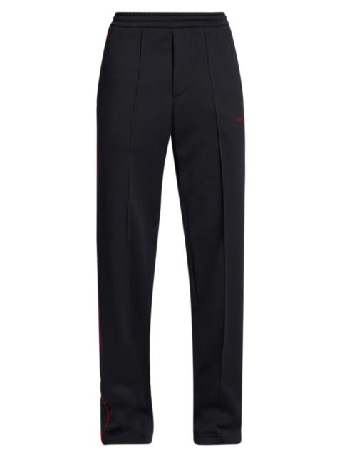 Alexander McQueen Men's Cotton-Blend Wide-Leg Joggers - Midnight