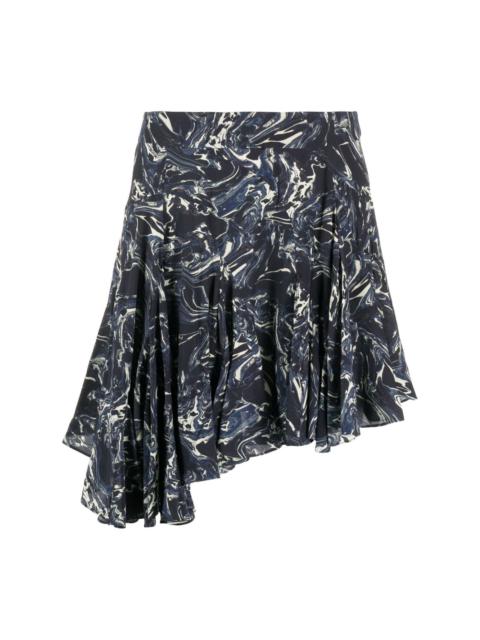 Isabel Marant Teyana marble-print silk skirt