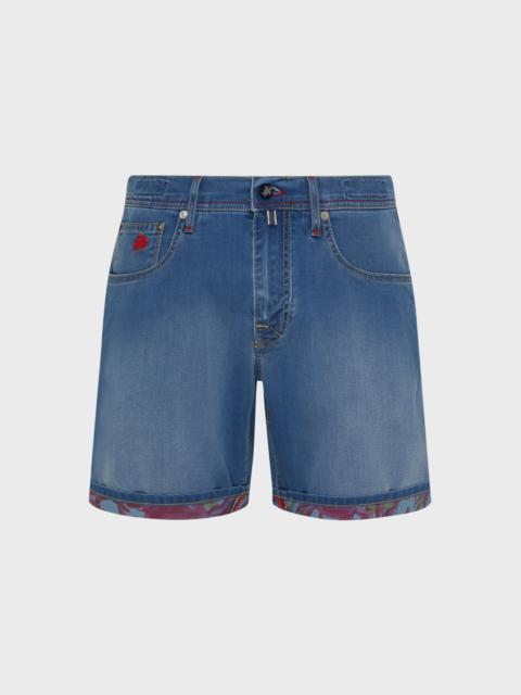 Men Denim Bermuda Shorts Crab Balloons