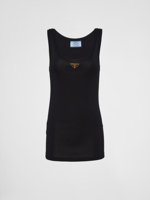 Prada Ribbed knit jersey tank top