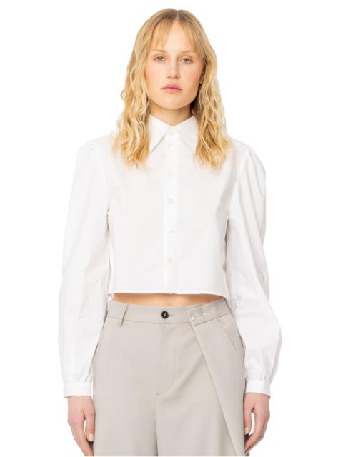 Long-Sleeved Crop Shirt - White