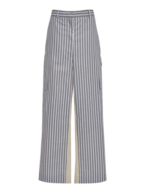 Stella McCartney Striped Cotton Wide-Leg Pants stripe
