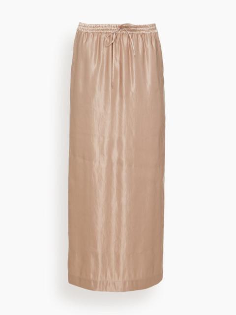 Loulou de Saison Elastic Waistband Long Skirt in Petal Rose