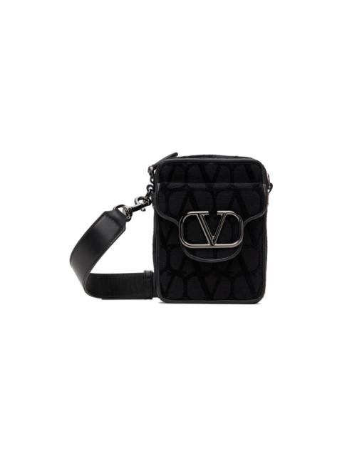 Valentino Black Locò Toile Bag