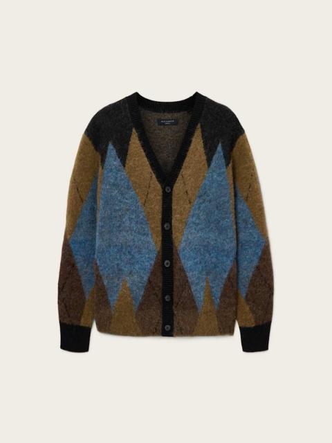ALLSAINTS BERNIE OVERSIZED ARGYLE CARDIGAN