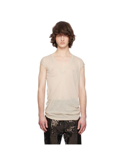 Rick Owens Beige Temple Deep V SL T-shirt
