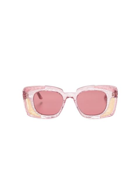 Kuboraum T7 transparent square-frame sunglasses