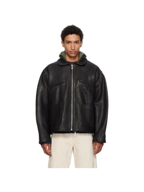 CAWLEY Black Flying Leather Jacket