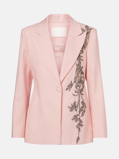 COSTARELLOS Lesia embellished wool-blend blazer