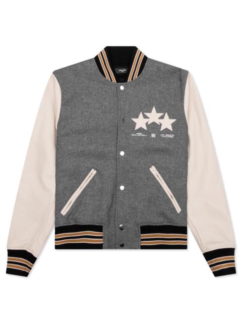 AMIRI OVERSIZED STARS VARSITY JACKET - GREY