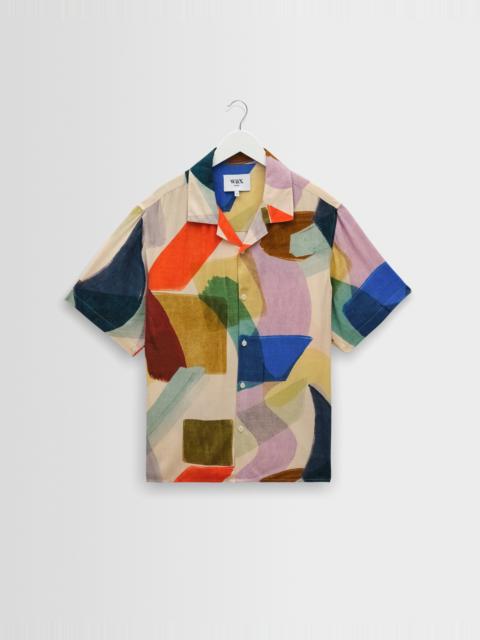Wax London Didcot - Multicolour Painted Shapes Short-Sleeve Shirt