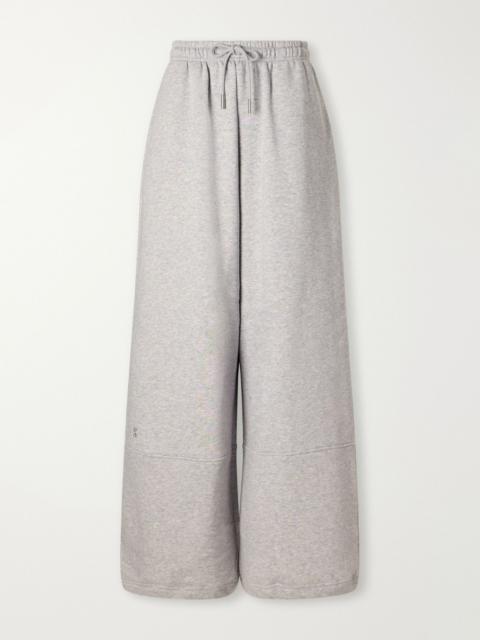 On + Zendaya paneled organic cotton-blend jersey wide-leg sweatpants Light gray