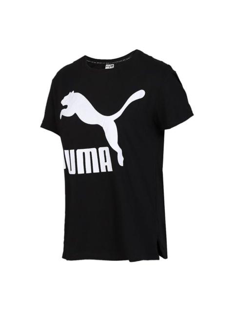 PUMA (WMNS) PUMA Classics Logo Tee Running Short Sleeve TEE Black 596512-01