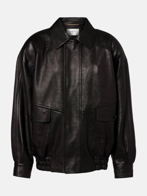 SAINT LAURENT Oversized leather jacket