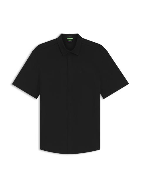 BOSS REGULAR-FIT SHIRT IN STRETCH-COTTON PIQUE