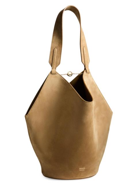 KHAITE Women's Small Lotus Suede Tote - Mud