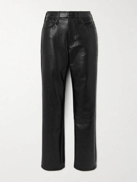 MOTHER The Smarty Recycled Patent-leather Straight-leg Pants