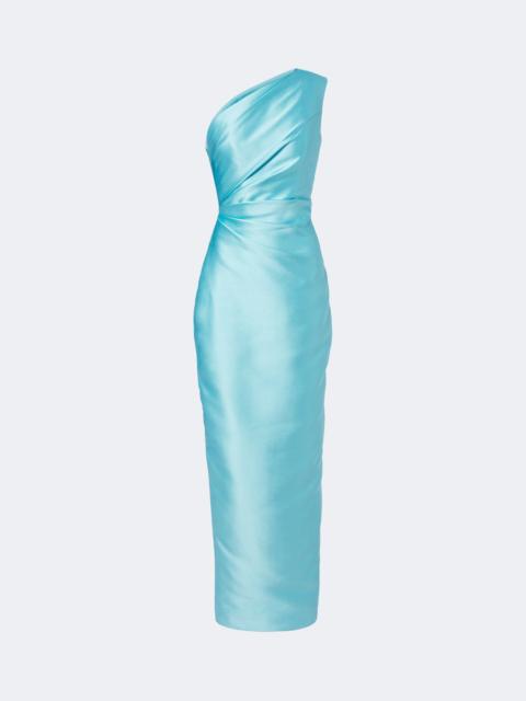 SOLACE LONDON Kira one-shoulder satin gown