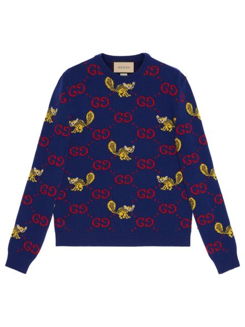 GUCCI x Freya Hartas GG animal wool jumper