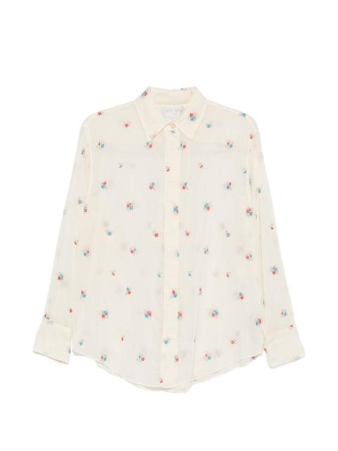 forte_forte embroidered-floral buttoned shirt