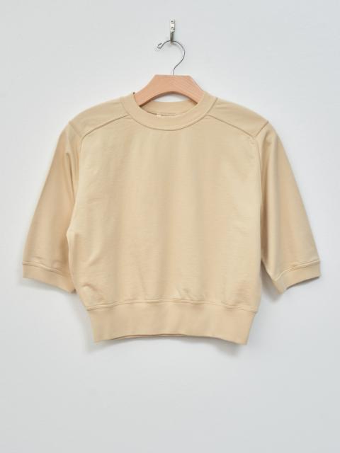 AURALEE Elastic High Gauge Sweat Half Sleeve Pullover - Light Beige