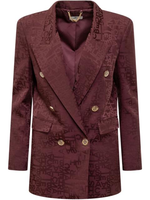ELISABETTA FRANCHI logo-jacquard blazer