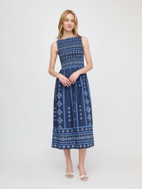 Hill House Home The Cosima Nap Dress - Navy Diamond Batik