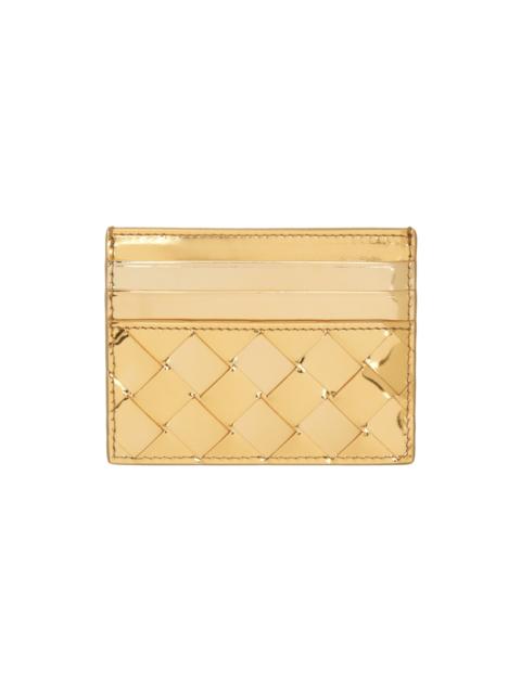 Bottega Veneta Gold Intrecciato Card Holder