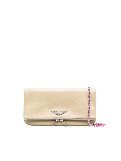 Zadig & Voltaire Rock logo-plaque leather clutch