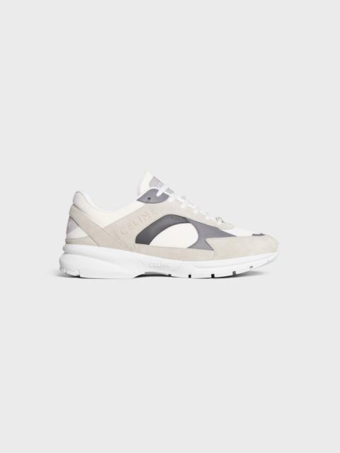 CELINE RUNNER CR-03 LOW LACE-UP SNEAKER in MESH, SUEDE CALFSKIN AND CALFSKIN