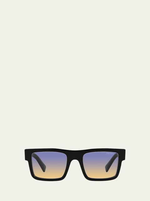Prada Men's Square Acetate Sunglasses