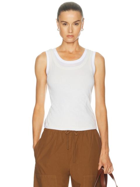 Enza Costa Tissue Jersey Layered Tank Top