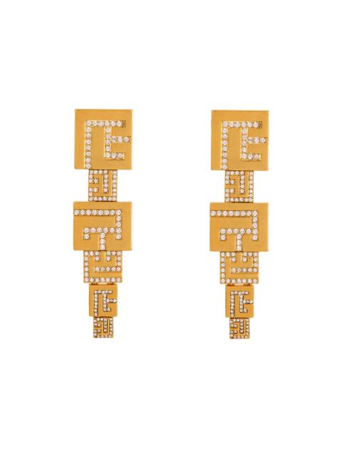 Balmain 3D PB pendant earrings with crystals