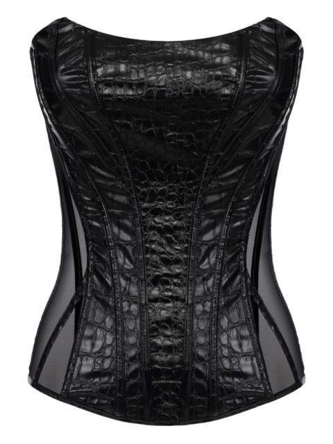 ELISABETTA FRANCHI crocodile-effect corset top