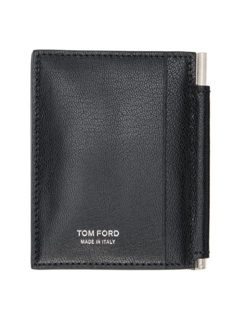 TOM FORD Black Elongated T Line Money Clip Card Holder