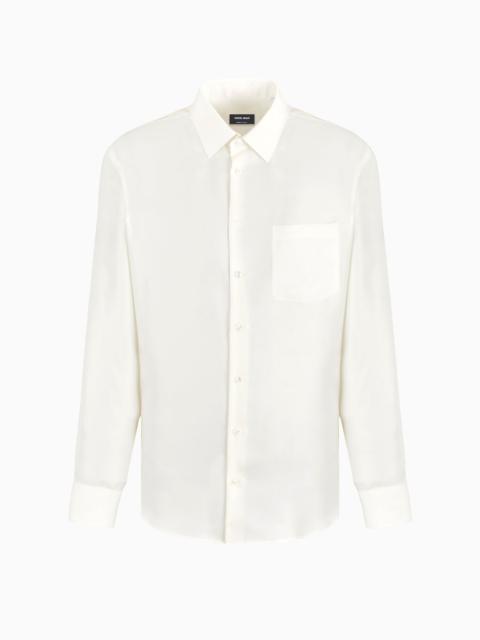 GIORGIO ARMANI Slim-fit, silk-twill shirt