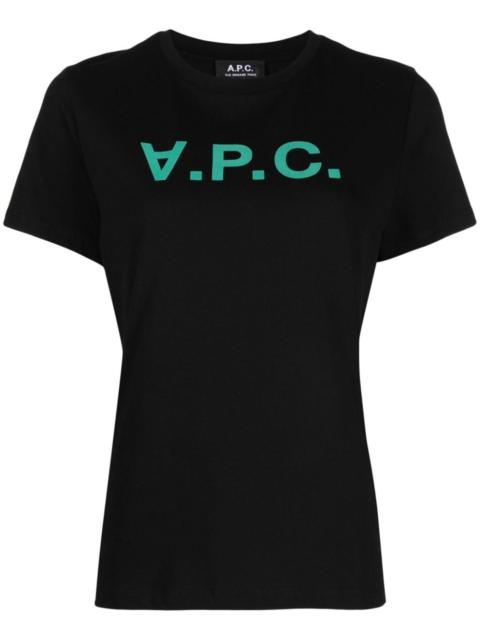 A.P.C. flocked-logo cotton T-shirt