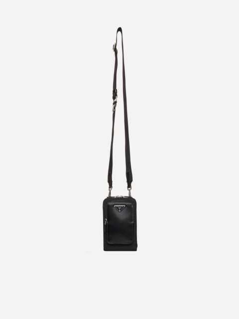 Leather and Re-Nylon crossbody bag
