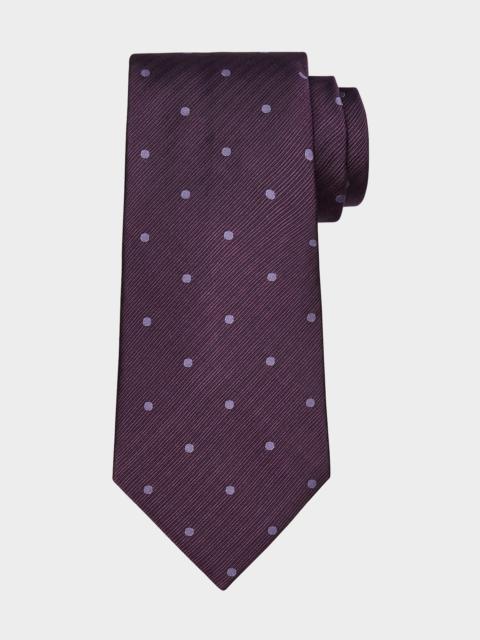 TOM FORD Men's Polka Dot Textured Stripe Silk Tie