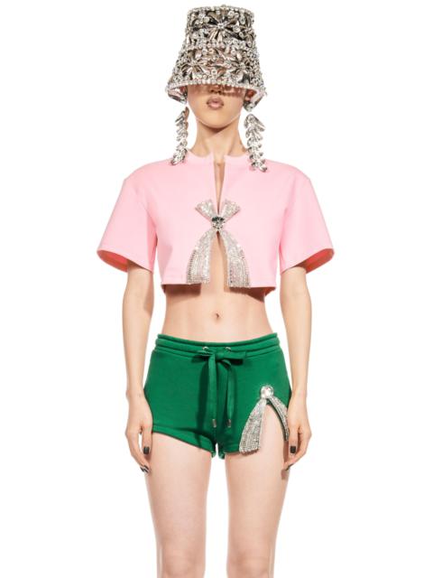 AREA DECO BOW CROPPED T-SHIRT
